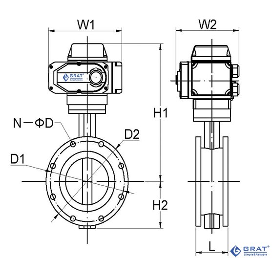 法蘭式電動蝶閥結(jié)構(gòu)特點圖